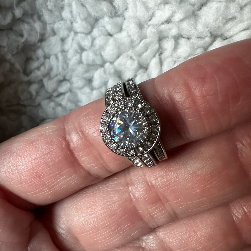 Swarovski Crystal Rings Wedding Set